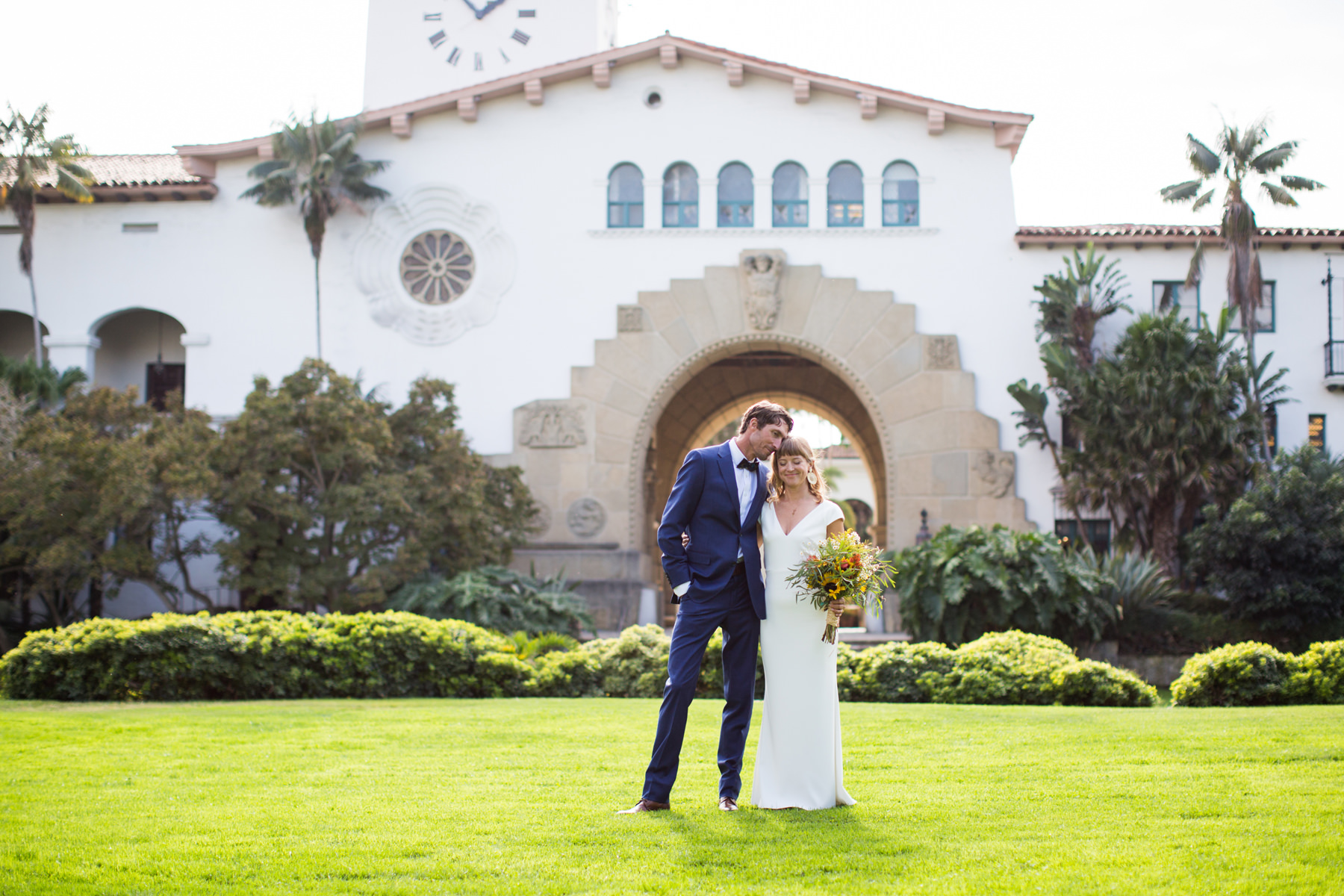 SB Paella Catering serving authentic paella at a Santa Barbara Courthouse wedding celebration for Lis and Seth